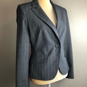 Express Gray Pinstripe Fitted Blazer 6 NEW